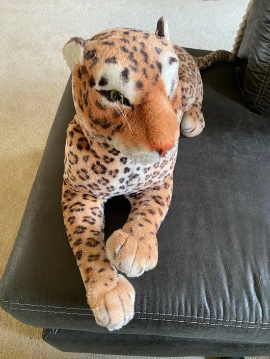 Plush Leopard Cuddly Toy - Tan & Brown Spotted Stuffed Animal - Picture 8 of 8